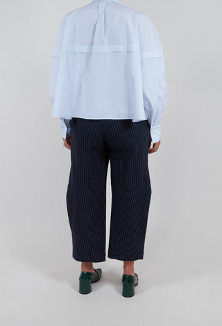 Mi Nority Trousers in Navy Pinstripe