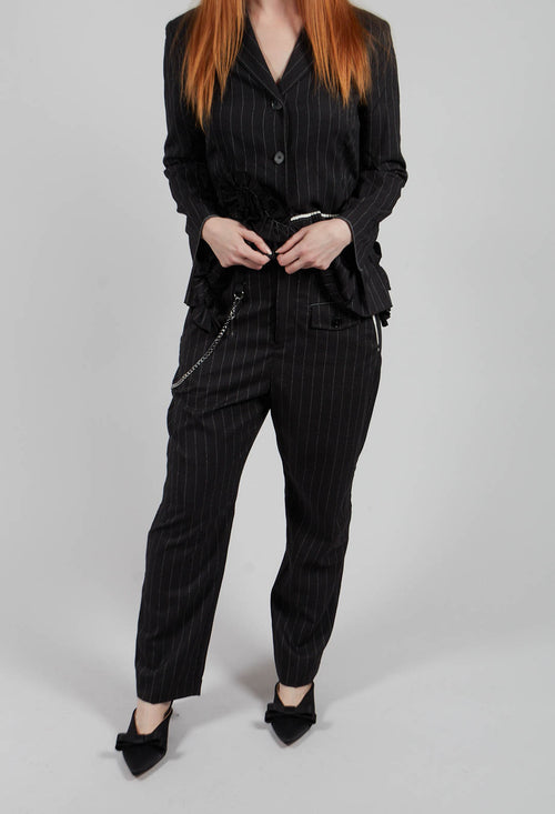 Hyper Trousers in Black Pinstripe
