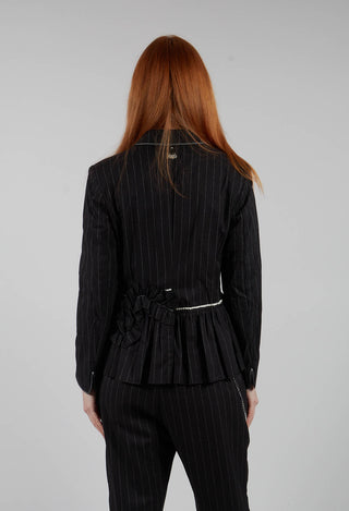 Ceremony Jacket in Black Pinstripe