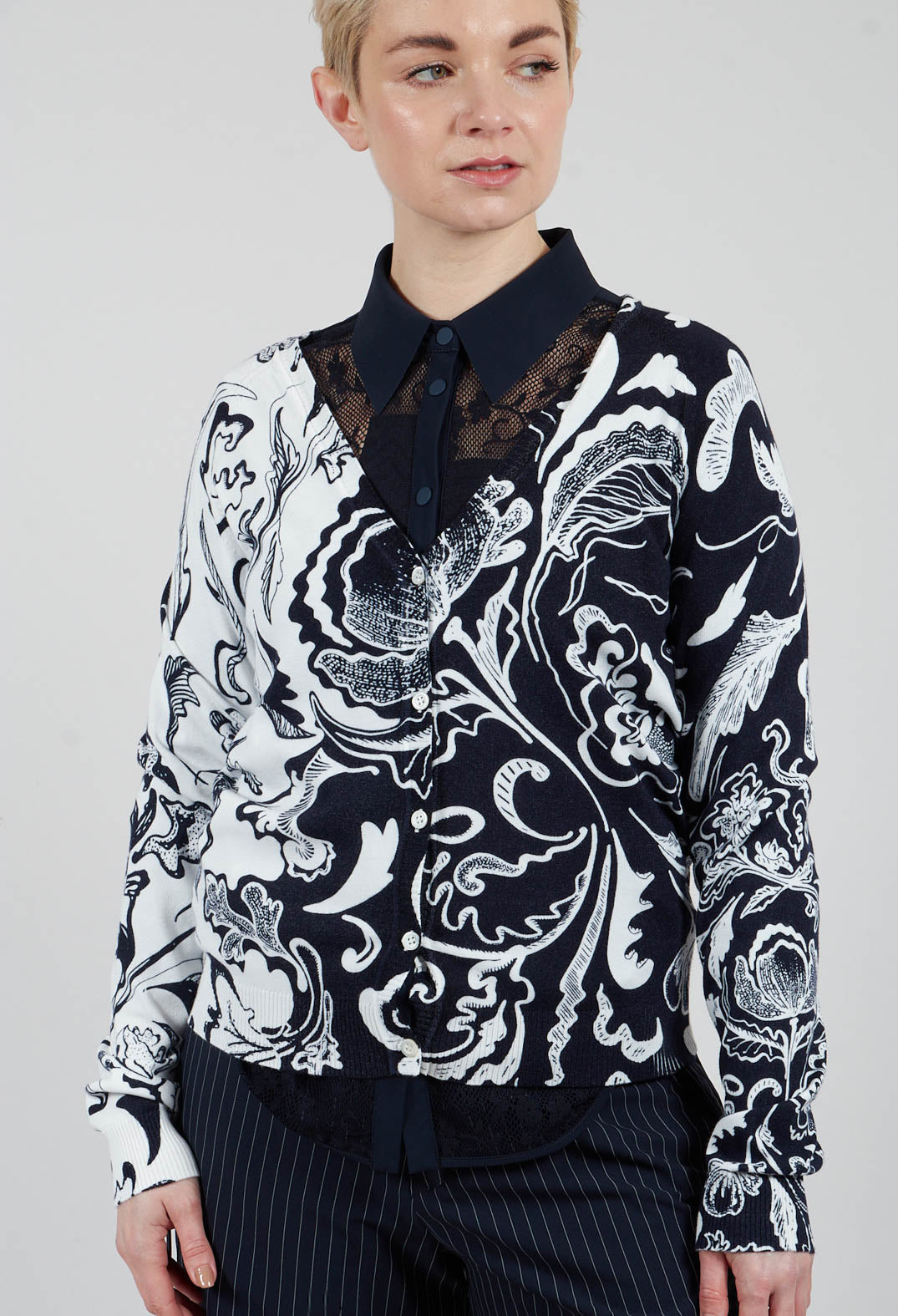 Include Cardigan in Floral Navy