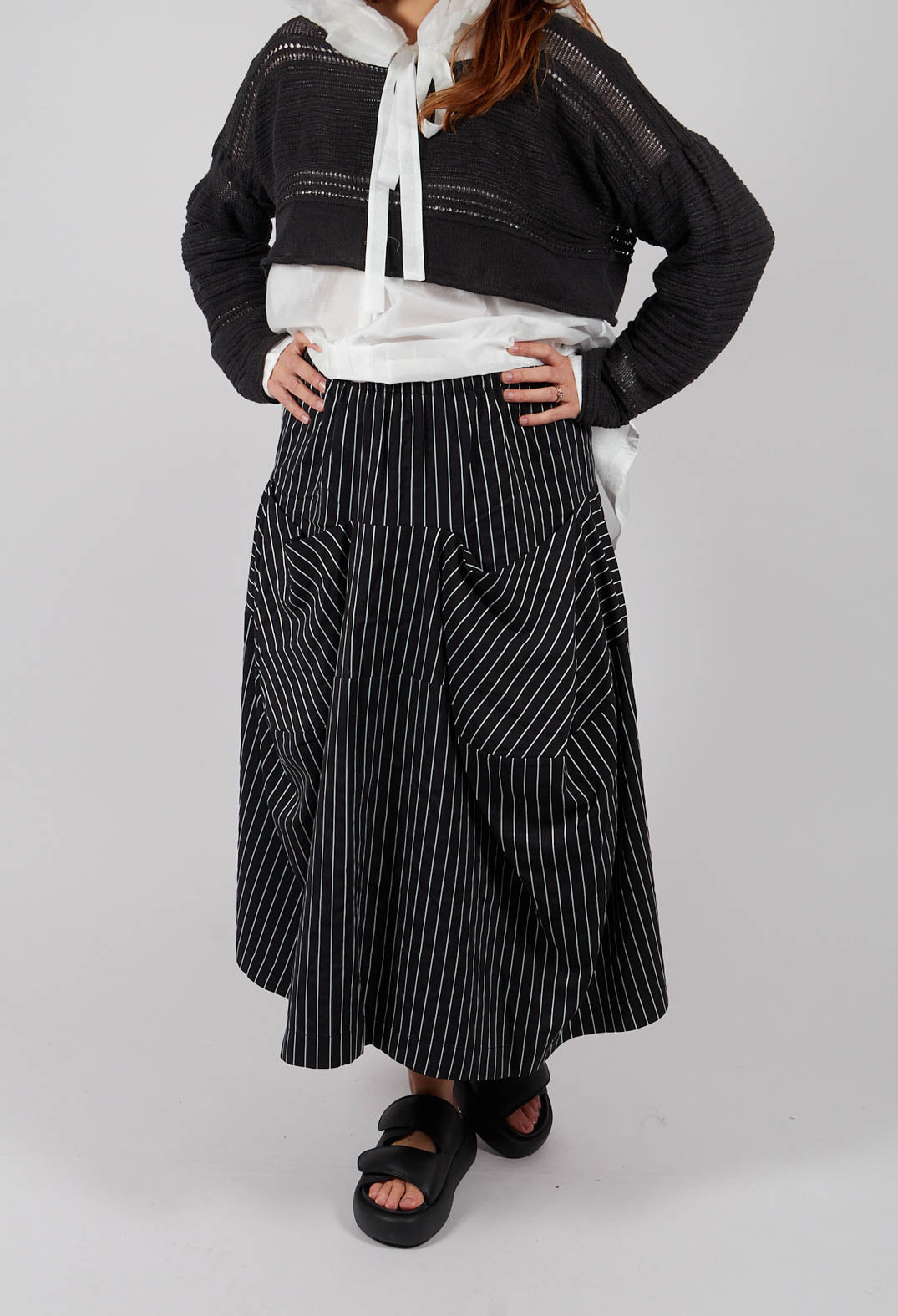 Striped Skirt in Black and White