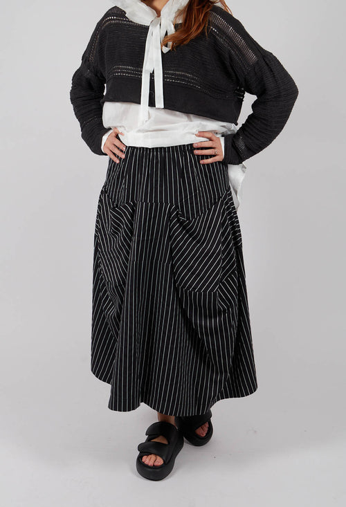 Striped Skirt in Black and White