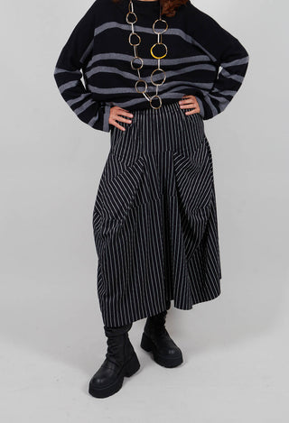 Striped Skirt in Black and White