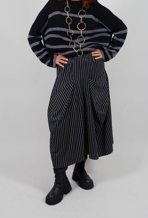 Striped Skirt in Black and White