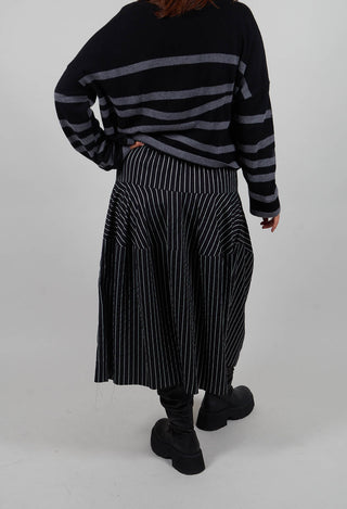 Striped Skirt in Black and White