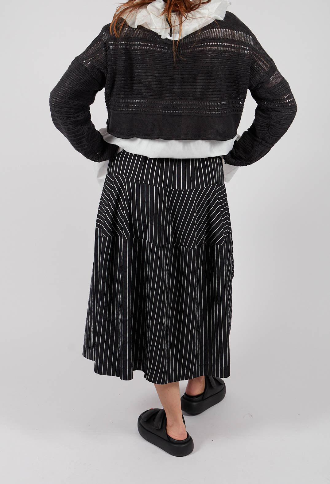 Striped Skirt in Black and White