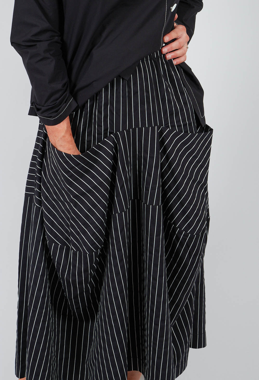Striped Skirt in Black and White