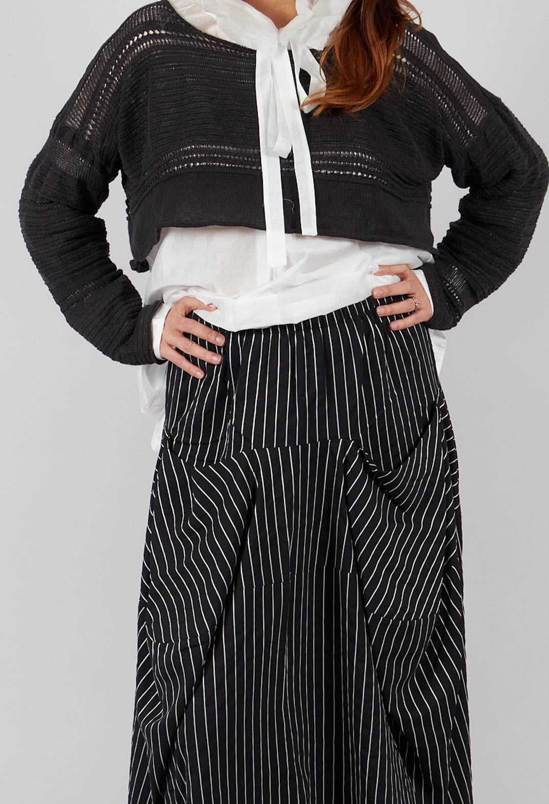 Striped Skirt in Black and White