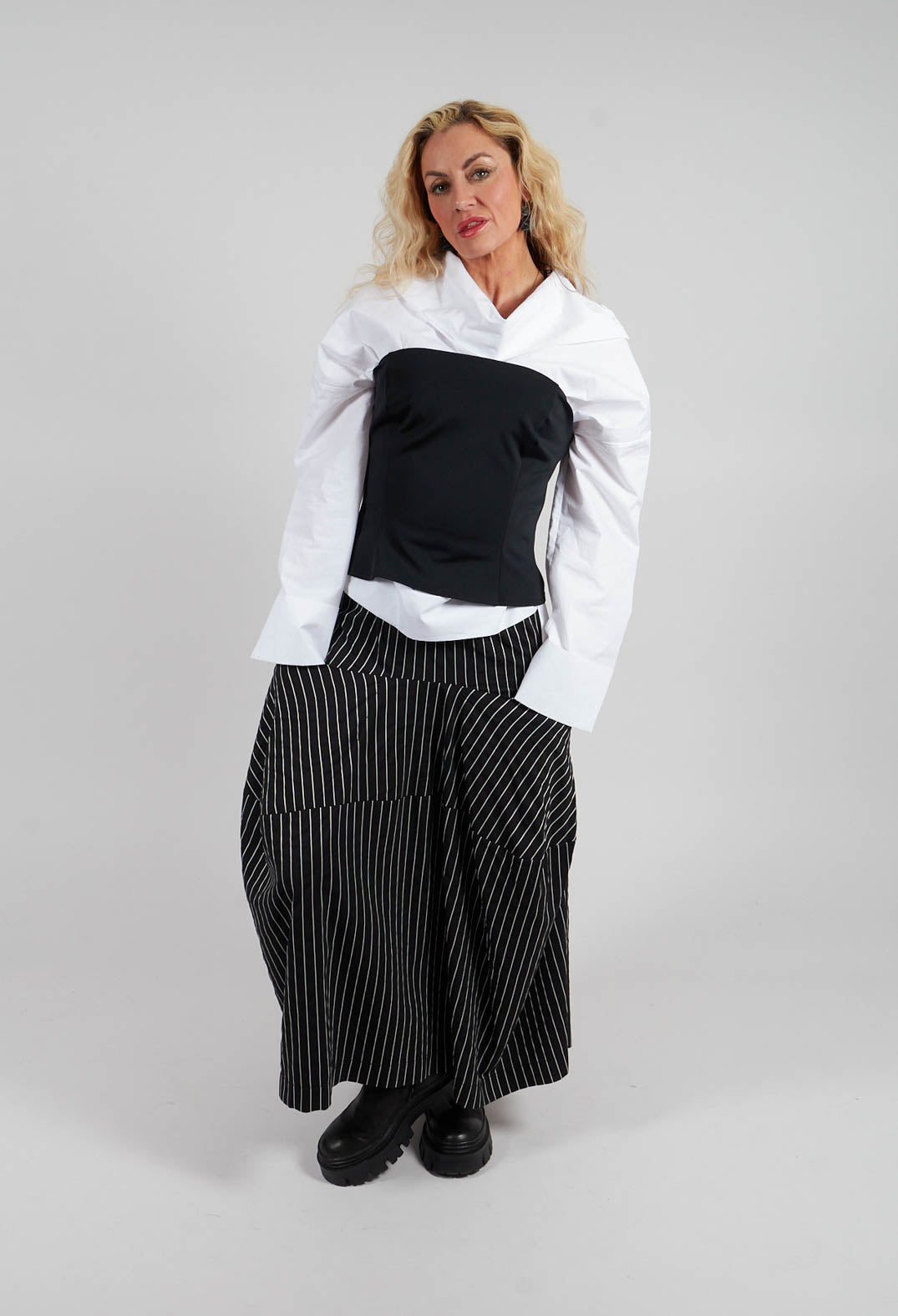Striped Skirt in Black and White