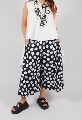 Dotted Pant Skirt in Black and White