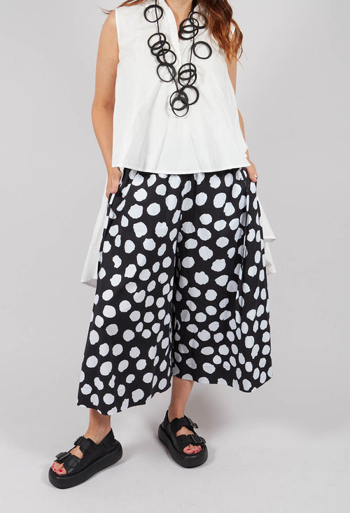 Dotted Pant Skirt in Black and White