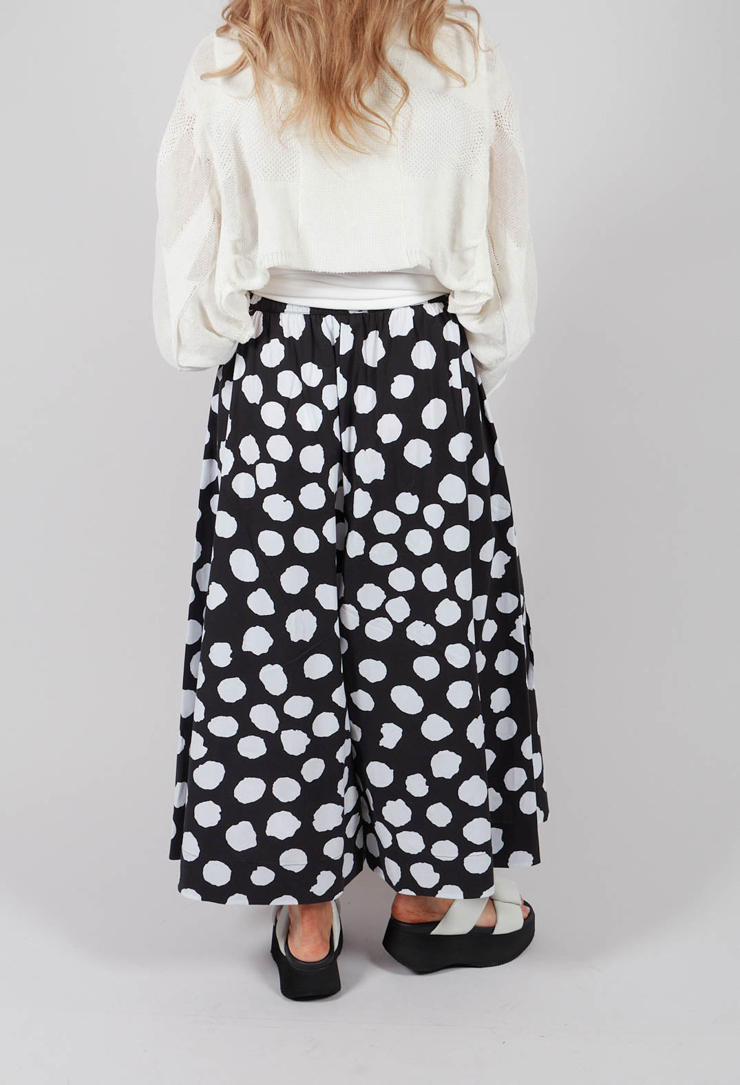 Dotted Pant Skirt in Black and White