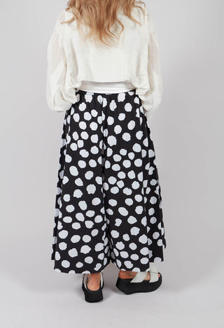 Dotted Pant Skirt in Black and White