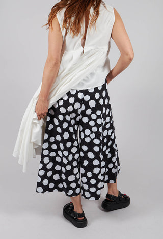 Dotted Pant Skirt in Black and White