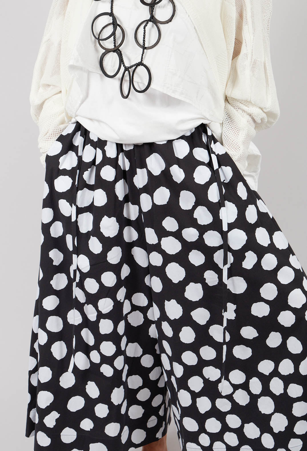 Dotted Pant Skirt in Black and White