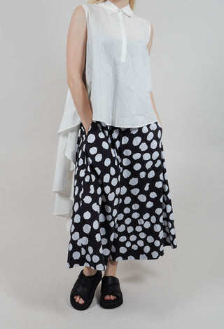 Dotted Pant Skirt in Black and White