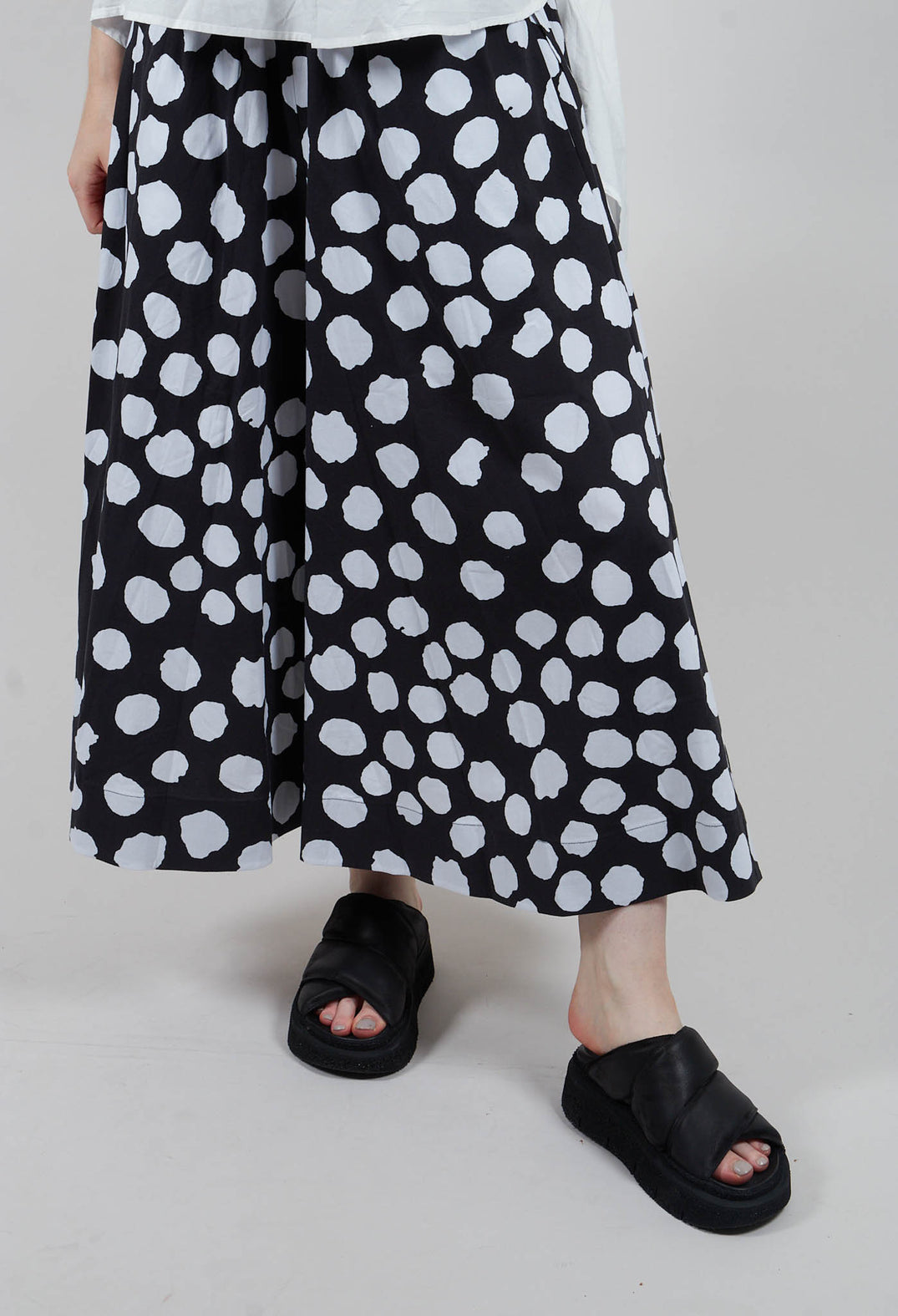 Dotted Pant Skirt in Black and White