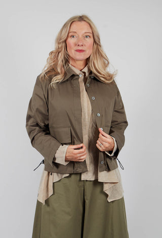 Jacket with Pockets in Dark Khaki