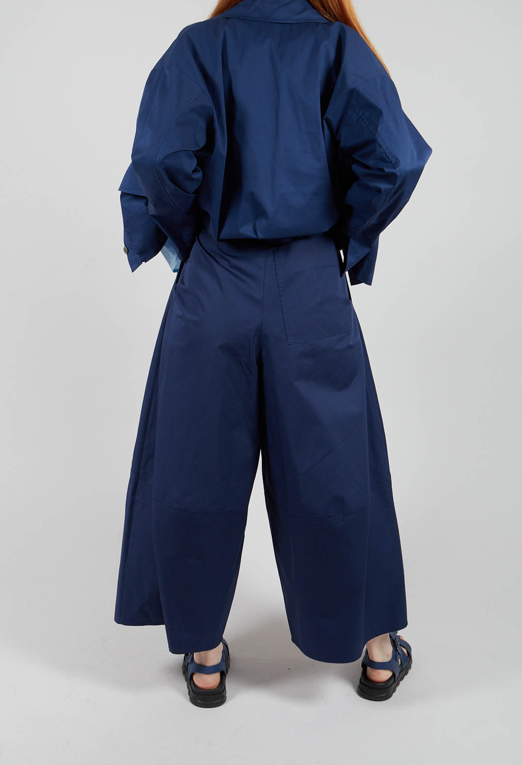 Wide Leg Trouser in Azure Blue