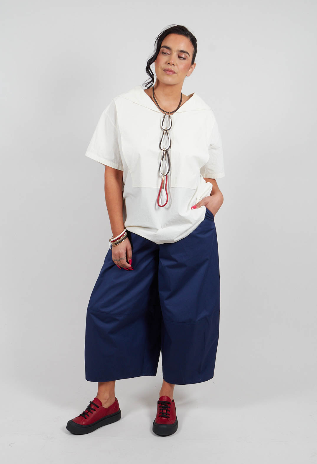 Wide Leg Trouser in Azure Blue