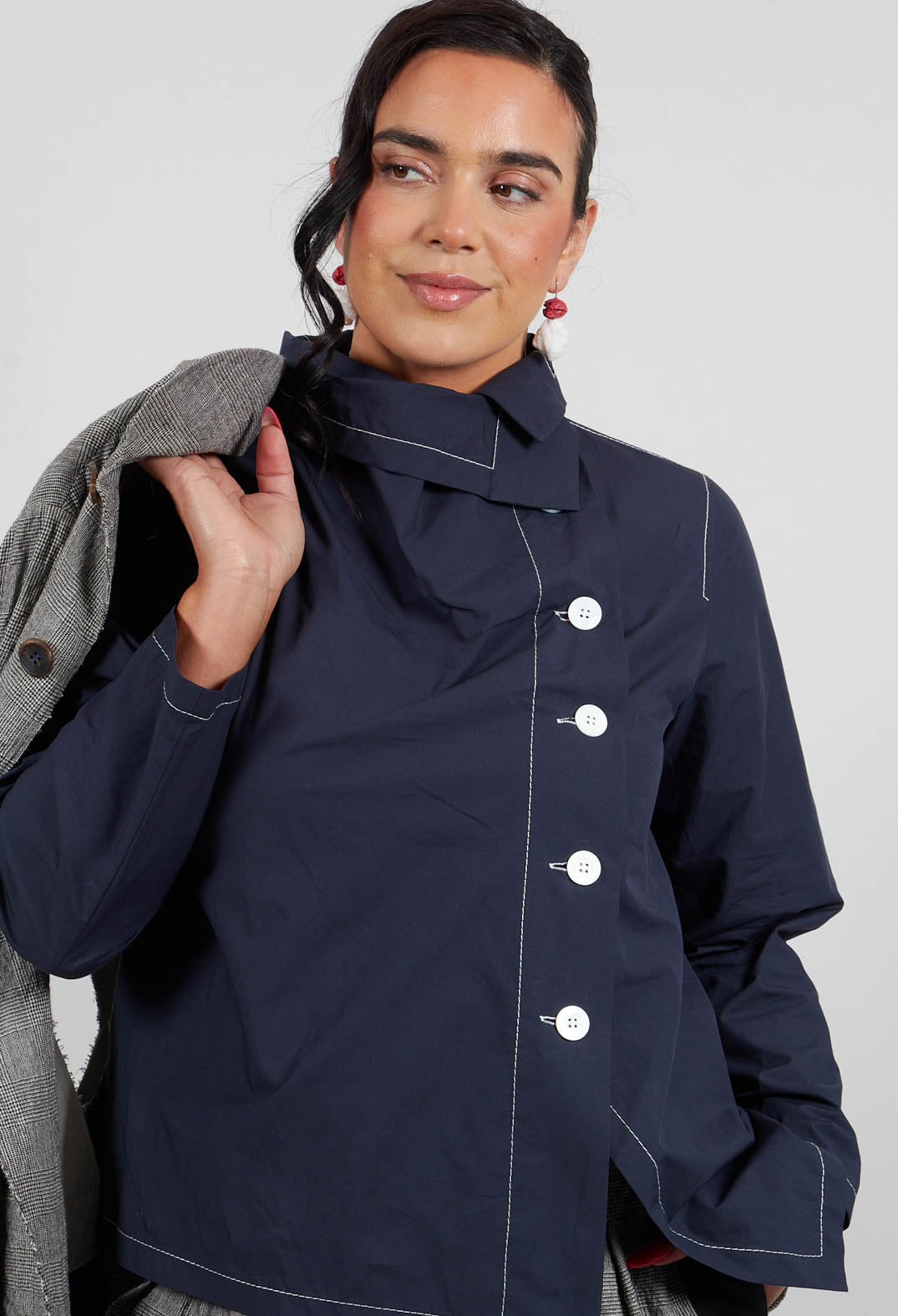 Asymmetric Shirt in Marine