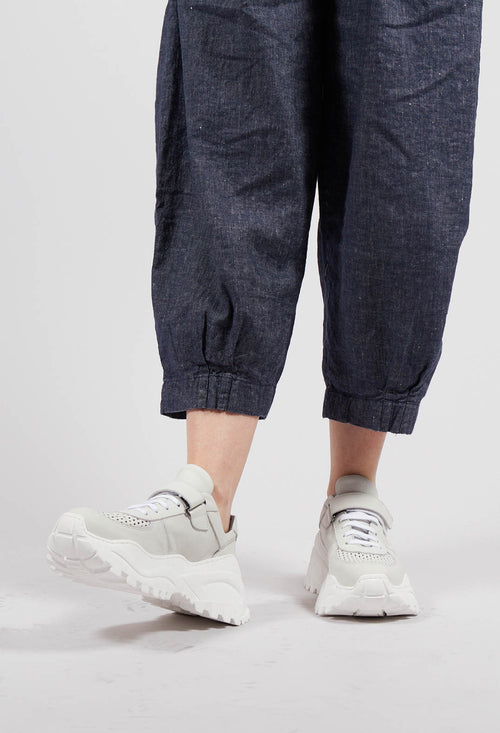 Lace Up Sneakers in Gasoline Bianco Ottico
