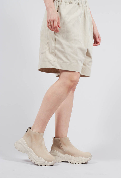 Suede Back Zip Shoes in London Magnolia
