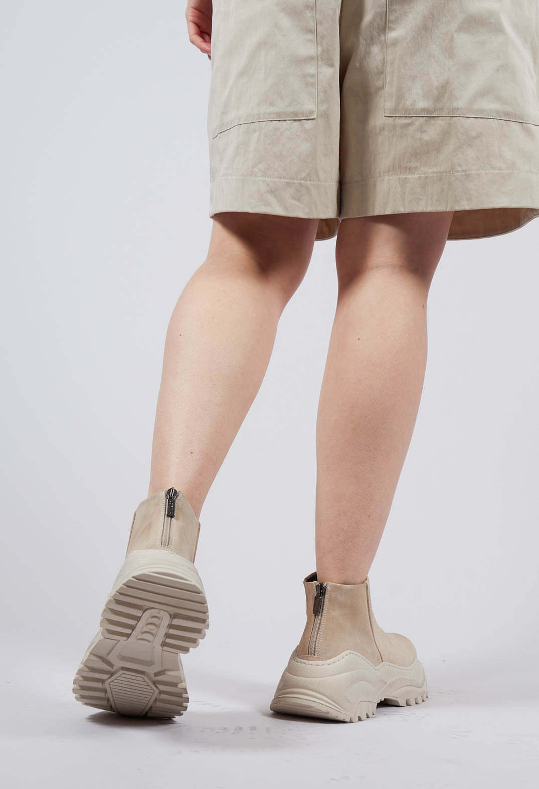 Suede Back Zip Shoes in London Magnolia