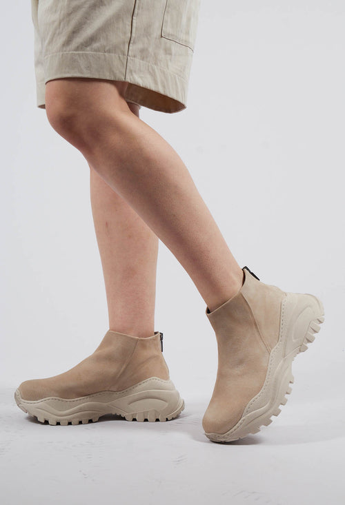 Suede Back Zip Shoes in London Magnolia