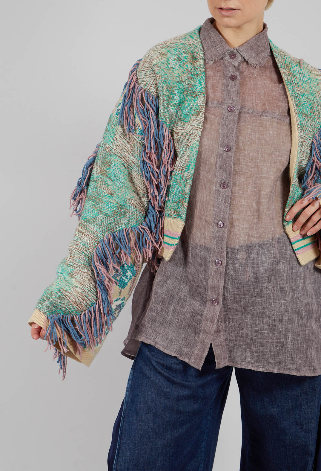 Squire Knitted Cardigan in Multicolour