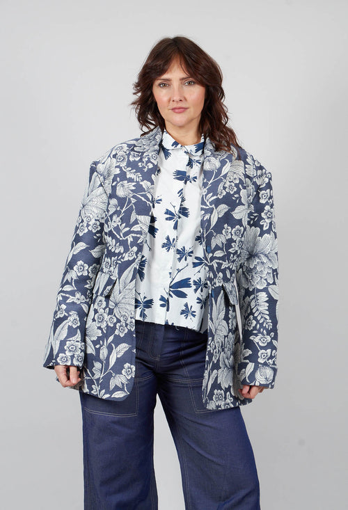 Dida Jacket in Blue/Ecru
