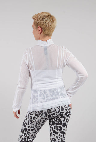 Sheer Mini Penguin Jacket in White