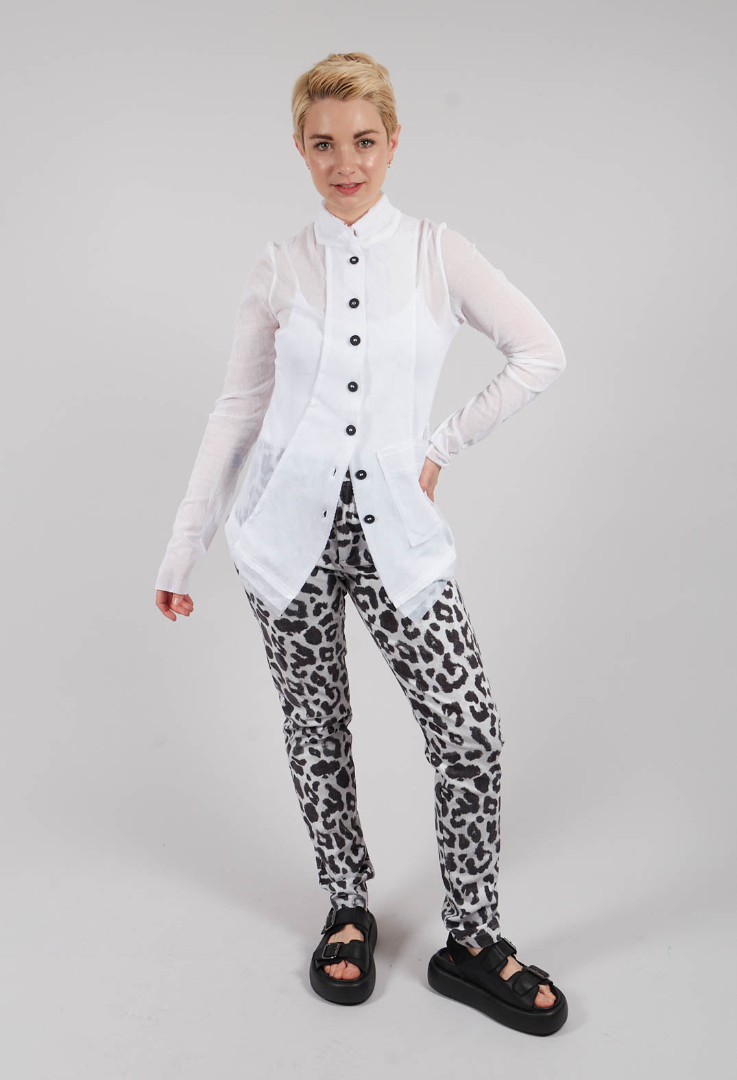 Sheer Mini Penguin Jacket in White