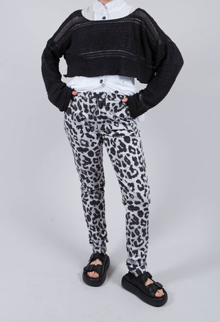 Straight Trousers in Leo Black and White