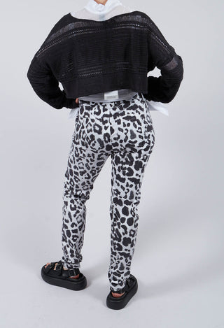 Straight Trousers in Leo Black and White