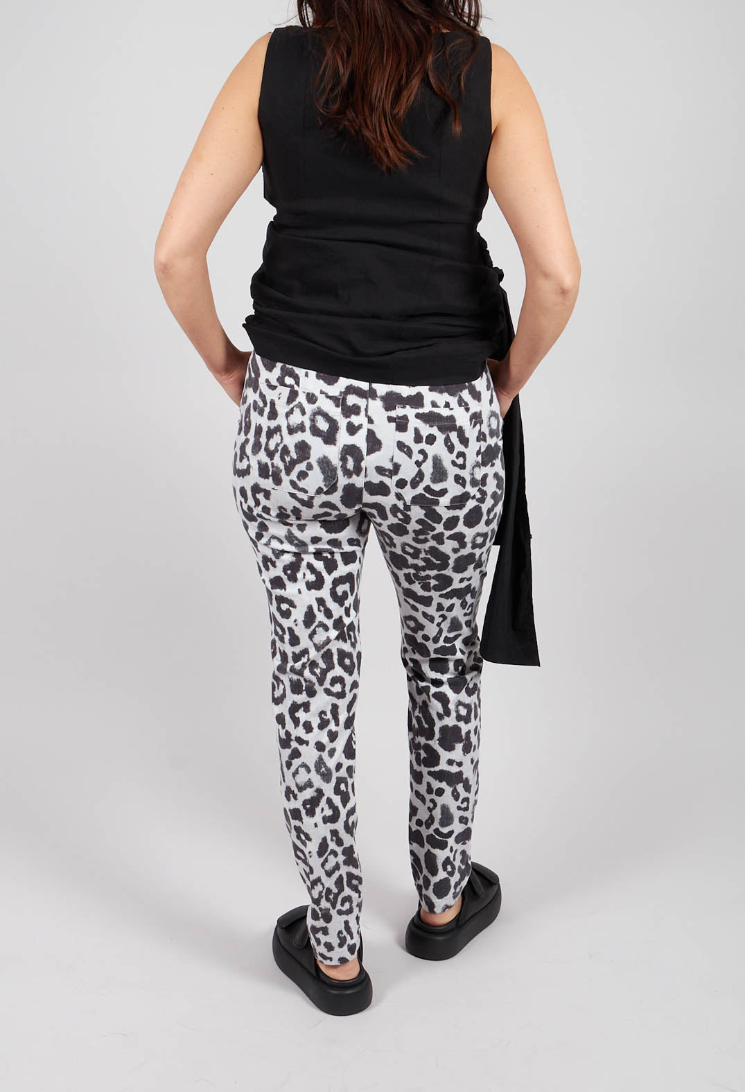 Straight Trousers in Leo Black and White