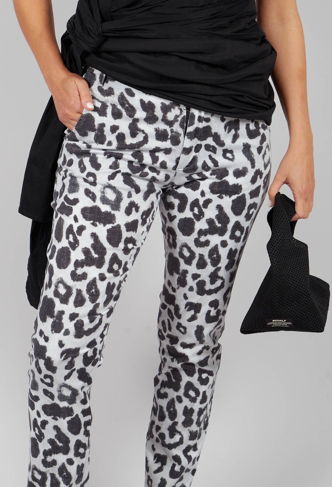 Straight Trousers in Leo Black and White