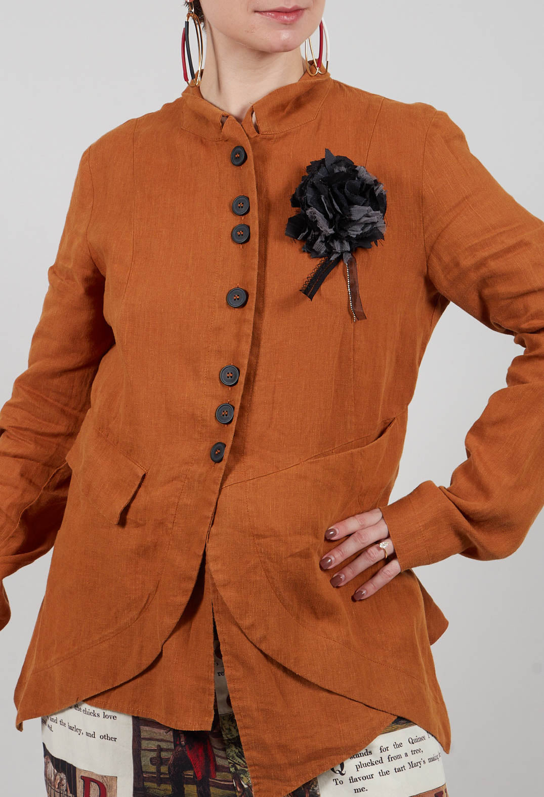 Fitted Pengiun Jacket in Terracotta