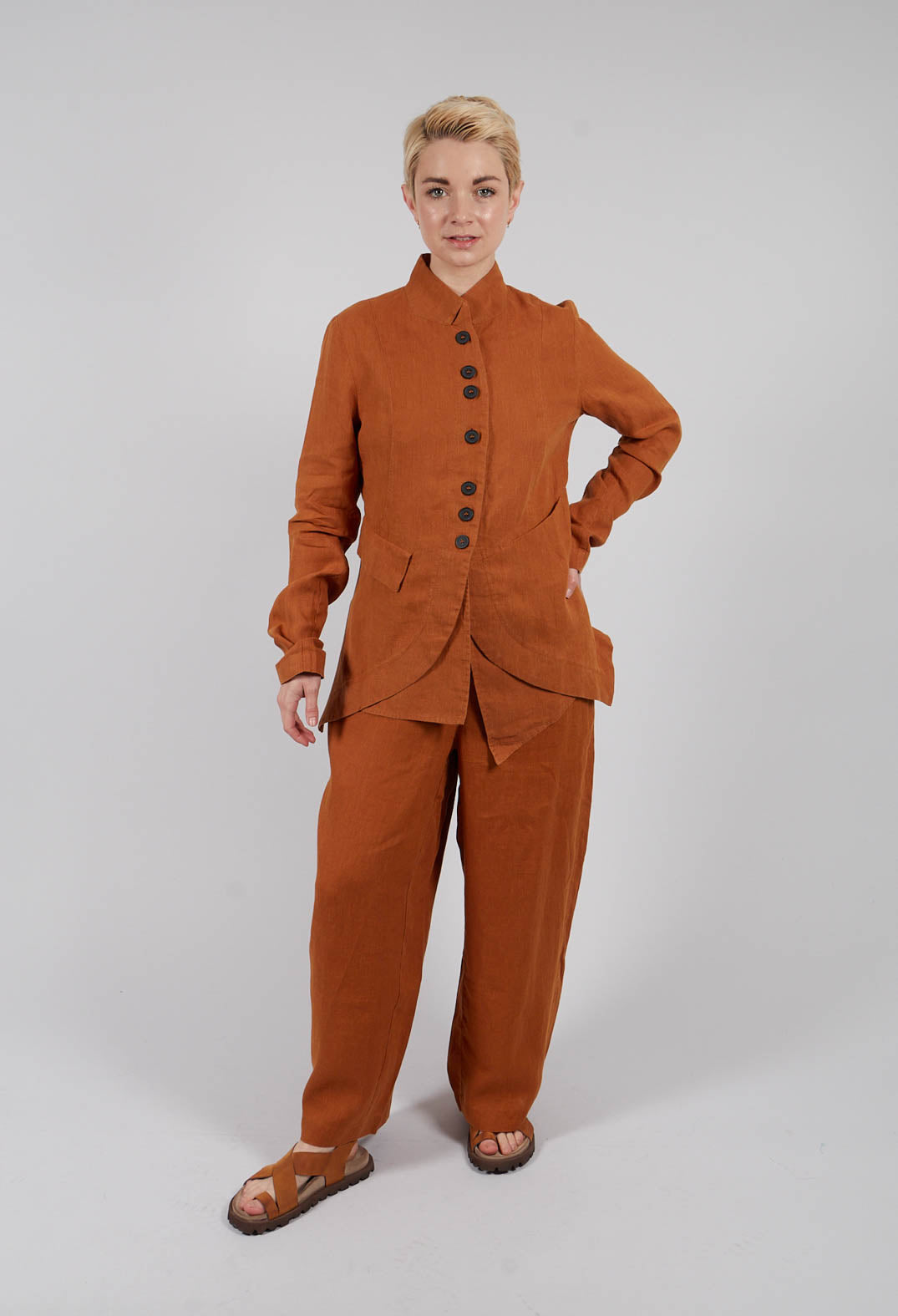 Fitted Pengiun Jacket in Terracotta