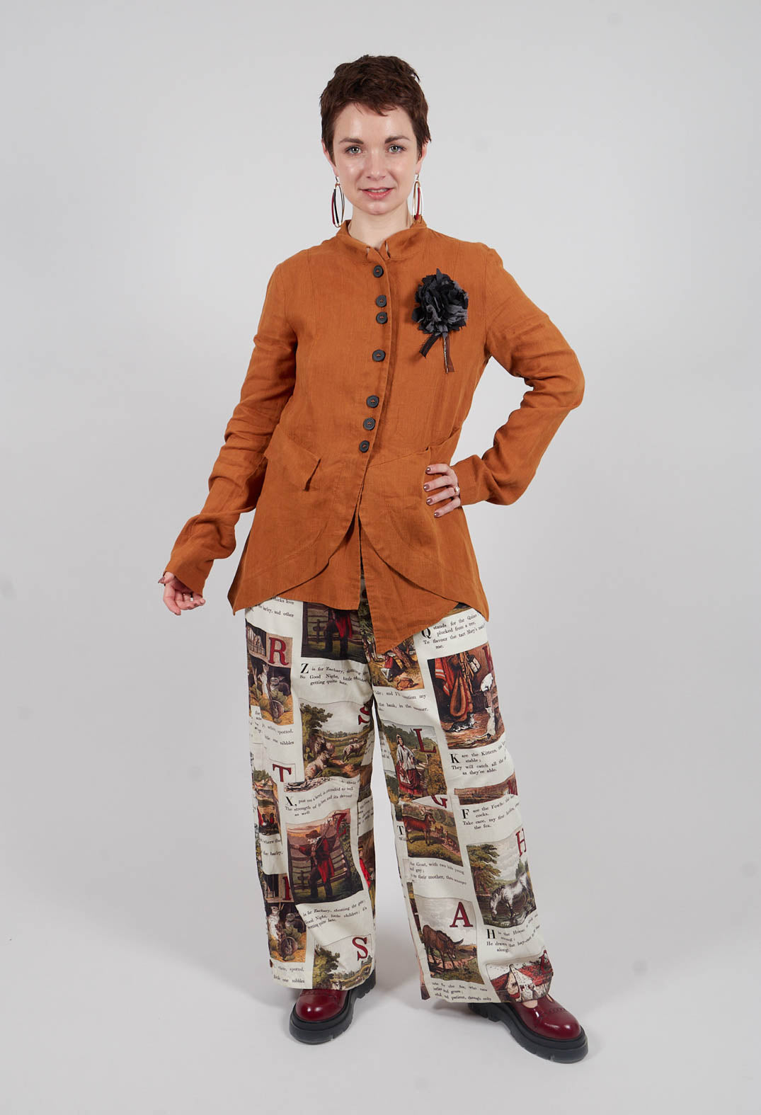 Patterned Wide Leg Trouser in L'Alphabeth