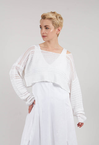 Disarranged Cropped Pullover in White