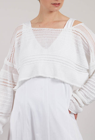 Disarranged Cropped Pullover in White