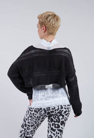 Disarranged Cropped Pullover in Black