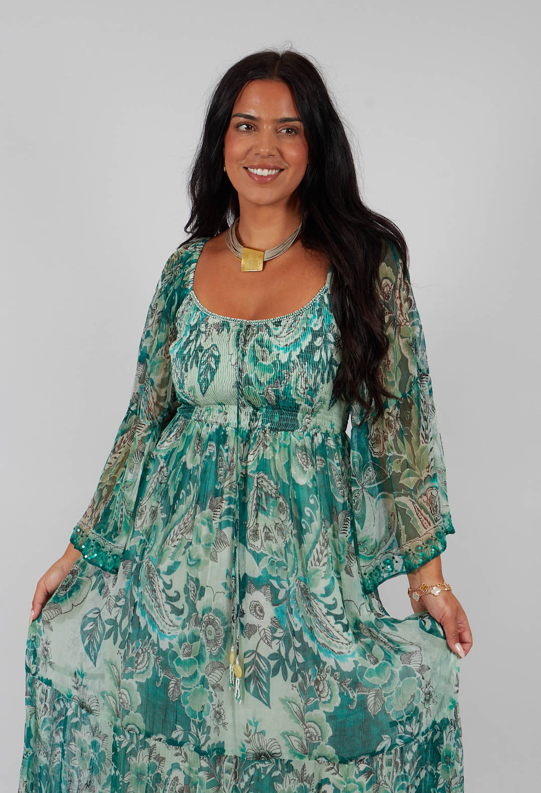 Pascaline Robe in Vert
