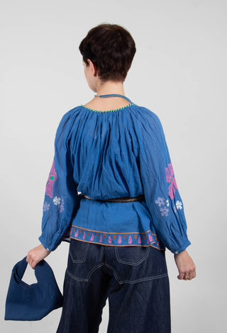 Bedford Blouse in Bleu and Petr