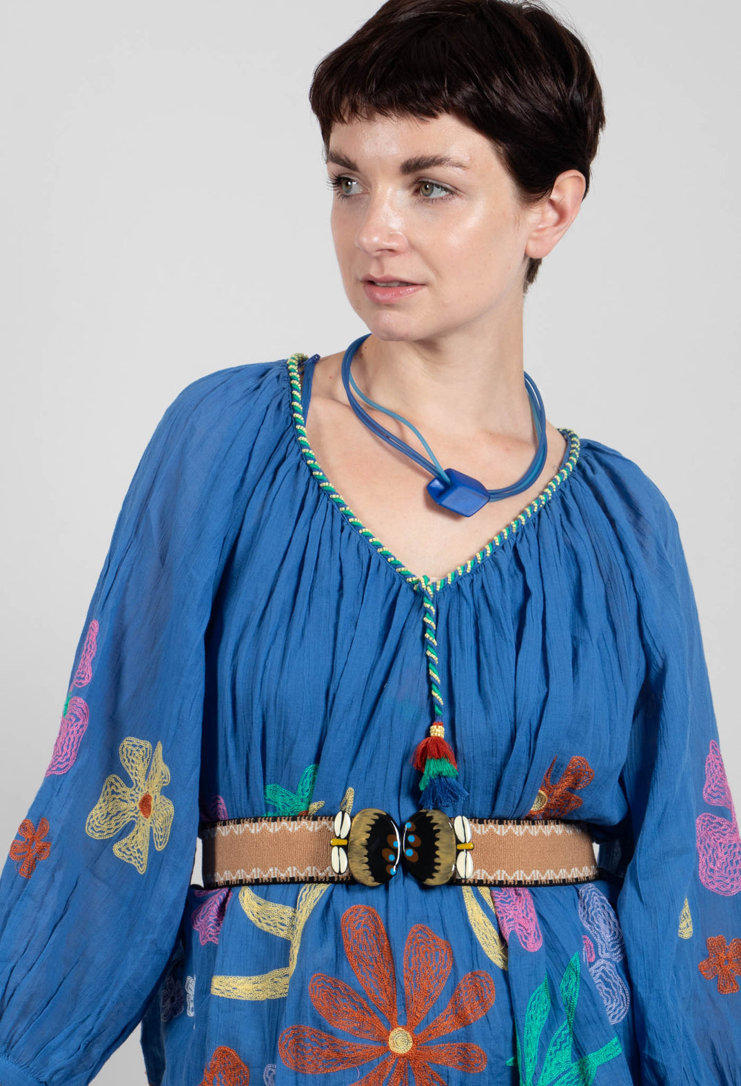 Bedford Blouse in Bleu and Petr