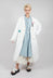 Longline Patch Pocket Coat in Original White Stripe