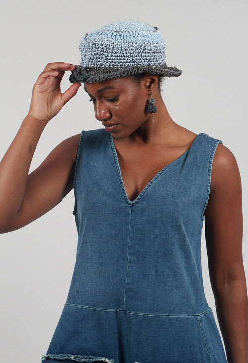 Bowknot Hat in Original Blue
