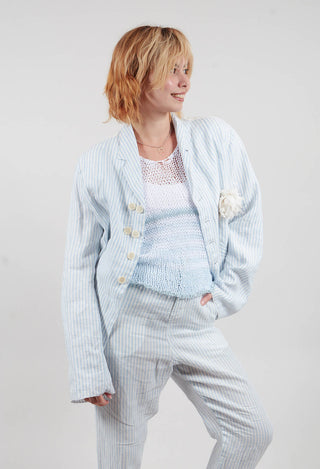 Oversized Sleeve Jacket in Original Stripe Blue