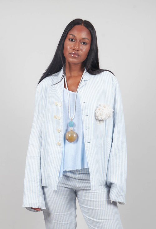 Oversized Sleeve Jacket in Original Stripe Blue